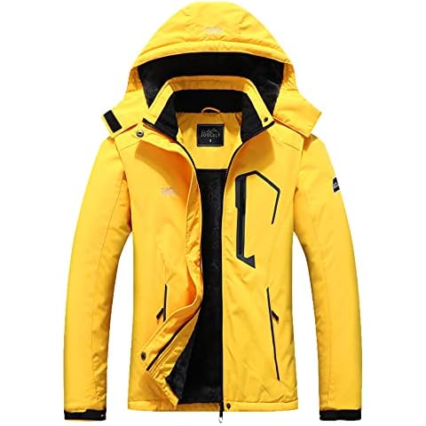 Pooluly Women's Ski Jacket Warm Winter Waterproof Windbreaker Hooded Raincoat Snowboarding Jackets - orange - XX-Large Cover