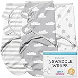 JUICY BUMBLES Baby Swaddles 0-3 Months Newborn Swaddle Sack Sleep Swaddle Sleep Sack Wrap for Newborns Girl and Boy 100% Cotton Oeko TEX 3-Pack