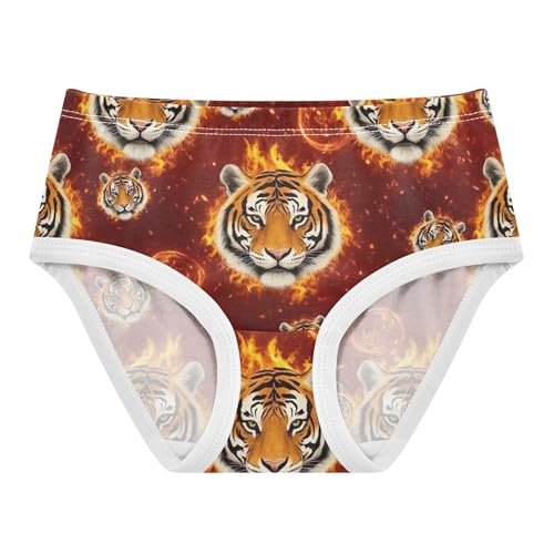 Tiger Vivid Orange Black Stripes Panties Little Girl Toddler Girls Underwear Cotton Fancy Briefs Underpants 2t