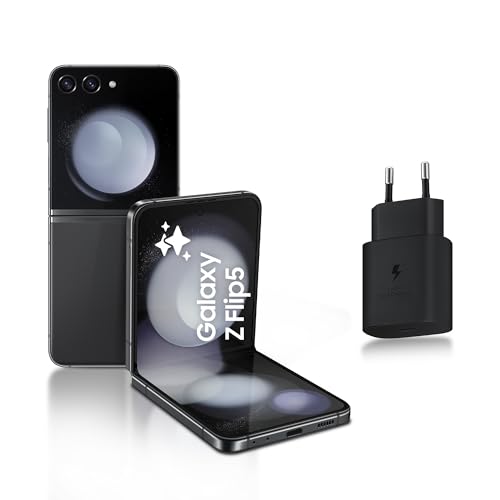 Samsung Galaxy Z Flip5 Smartphone Android 5G avec Galaxy AI, 256 Go, Chargeur Secteur Rapide 25W Inclus [Exclusivité Amazon], Smartphone déverrouillé, Crème, Version FR