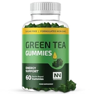 Green Tea Thermogenic Gummies | Metabolism, Workout & Appetite Support Supplements for Women & Men | 45% EGCG with Green Coffee Bean Extract & Raspberry Ketones | Keto Diet Friendly, Apple Flavor 60ct