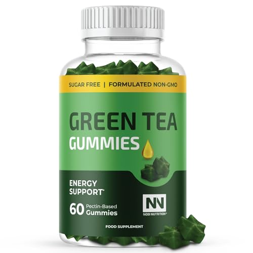 Green Tea Thermogenic Gummies | Metabolism, Workout & Appetite Support Supplements for Women & Men | 45% EGCG with Green Coffee Bean Extract & Raspberry Ketones | Keto Diet Friendly, Apple Flavor 60ct