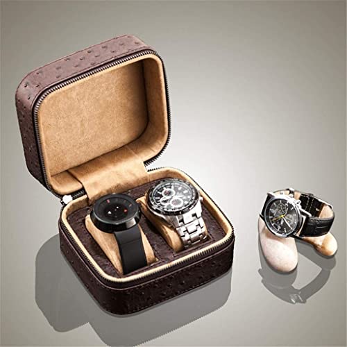 Boîte de montre de voyage en cuir PU chic pour 2 garde-temps - 7