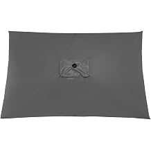 Patio Umbrella Replacement Canopy for 6 Ribs 10 x 6.5 FT Rectangle Parasol Top Fabric Cover Umbrella Canopy Replacement Cloth Waterproof Market Offset Umbrella Replacement Covers for Garden Yard
