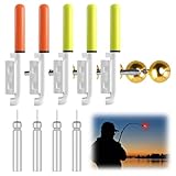 4 Stück Angel-Alarmglocken, Nachtlicht Knicklicht Angeln, Wasserdicht Licht Sticks mit Schnalle, Led Bissanzeiger Rutenspitze, Nachtangeln Biss Alarm für Angelrute