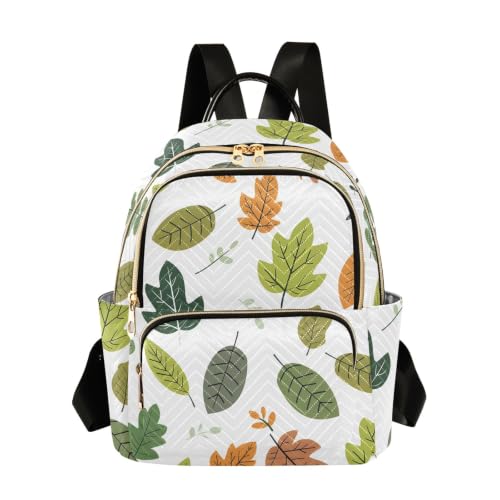 Sac d'école et voyage décontracté avec motif feuilles pour étudiantes et actives