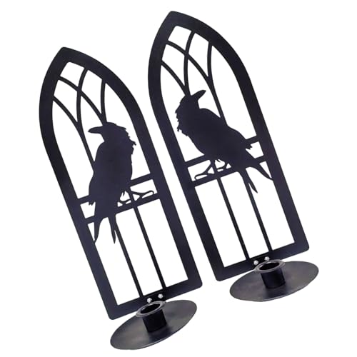 Candelabros de pared Jackdaw de hierro para iluminar tu salón con elegancia oscura 2