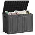 LubanNese Outdoor Storage Box, 50 Gallon Waterproof Resin Deck Box, Storage Bin for Package Delivery, Patio Furniture Cushion, Garden Tools, Pool Accessories, Weatherproof and UV Resistant