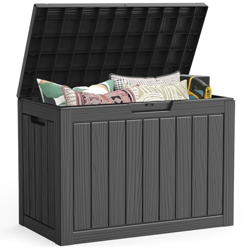 LubanNese Outdoor Storage Box, 50 Gallon Waterproof Resin Deck Box, Storage Bin for Package Delivery, Patio Furniture Cushion, Garden Tools, Pool Accessories, Weatherproof and UV Resistant