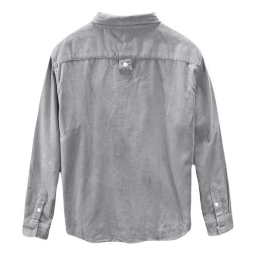 ACLCSHM Mens Long Sleeve Corduroy Shirts Button Down Cargo Corduroy Shirts Jacket With Pockets Plain Soft Warm2