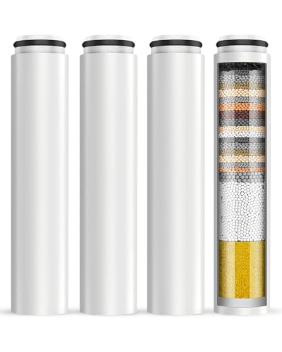 VeoryFly 4 Pack Shower Head Filter Replacement Compatible with Cobbe Handheld Shower Head Filter Cartridge for Water Softening Removes Chlorine Fluoride and Heavy metals to Improve Skin & Hair