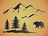 Stencils by Joanie Smokey Mountain Bear Stencil Range Valley Pine Tree Rustic Lodge Cabin DIY Signs #3