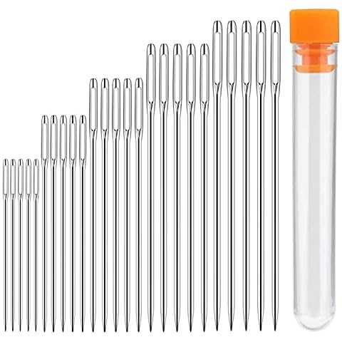 Nähnadeln Großes Öhr Handnadel, 25 STK Nähen Nadeln große Stopfnadeln Handnähnadel Große Öhrnadel Sticknadeln große Nadeln 4,2cm, 4,6cm, 5,2cm, 5,6cm, 6cm Cover