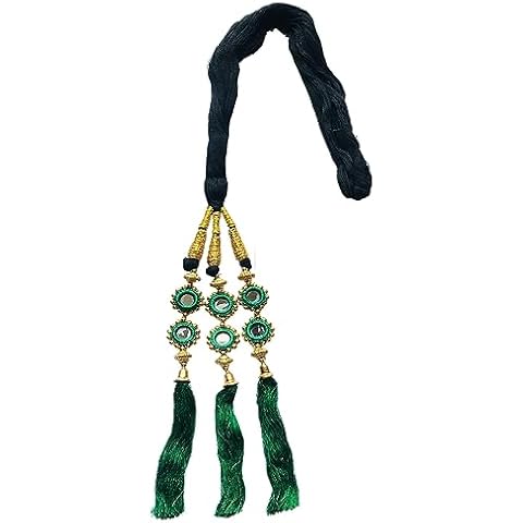 Gadinfashion™ Punjabi Parandi Paranda Choti Braid/Tassles Hair, Hair Extensions for Girls and Women Pack of 1, Color-Green Cover