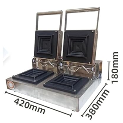 HYYKEJI Doppelkopf-Gelato-Panini-Heißpressmaschine, kommerzielle elektrische Eiscreme-Sandwich-Burger-Maschine mit 50–300 °C Temperatur einstellbar, doppelseitige gleichmäßige Heizung, für Zuhause – Bild 6