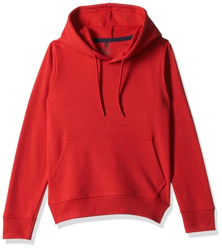 Image of Solid Cotton Fleece Girls Hooded Neck Sweatshirt with Kangaroo Pocket