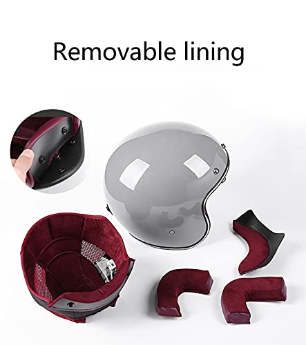 ZLYJ Casco Moto Jet Vintage Scooter Casco