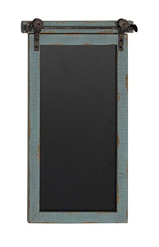 Deco 79 Wood Sign Wall Decor With Chalkboard, 16" X 2" X 29", Blue #TOP1