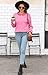 Womens Sweaters Fall 2026 Fashion Long Sleeve Color Block Oversized Sweater Trendy Casual Crew Neck Knitted Tops Pullover,Pink,X-Large