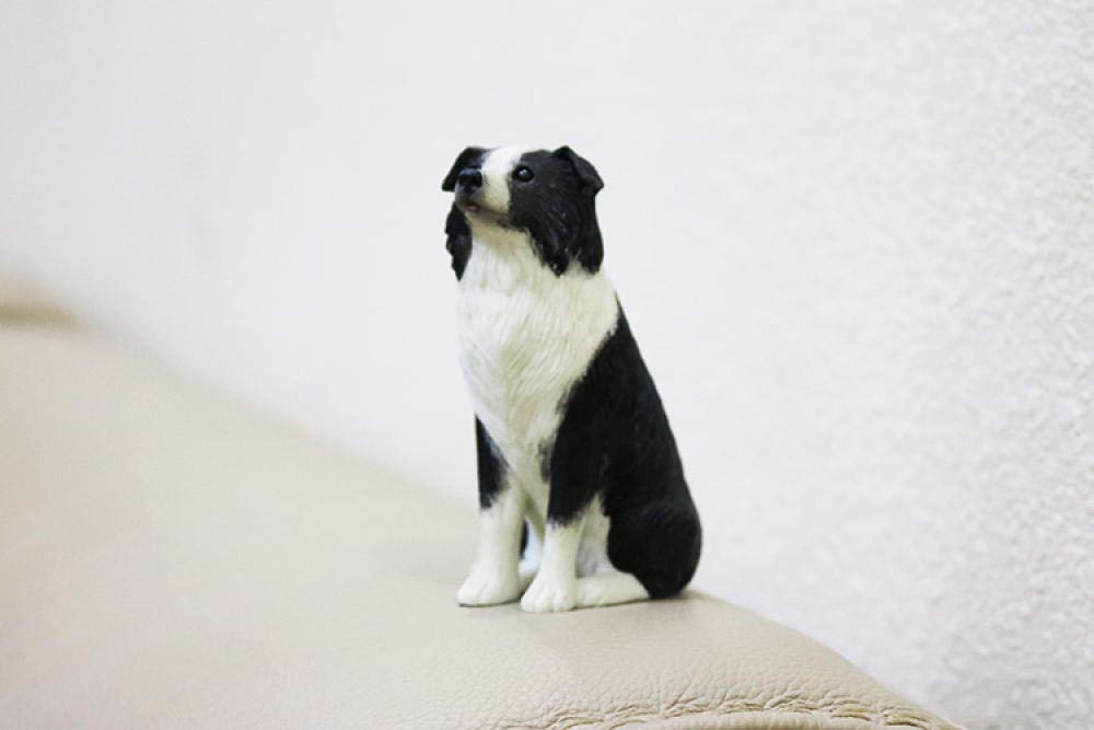 YNIYUJKL Statue Stunning Home Garden Ornament Sculpture Decoration Decorative For Home Deco Mini Small Side Shepherd Car Decoration Border Collie Dog Model Animal Cake Decoration Black