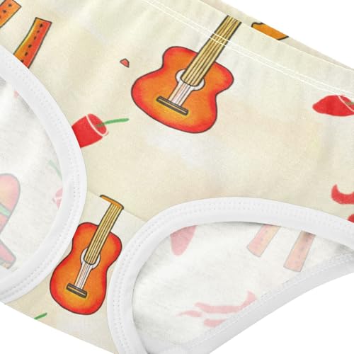 Girls Underwear Toddlers 2t Cotton Cute Panties Girl Animal Briefs Underpants Mexican Style Guitars Beige4