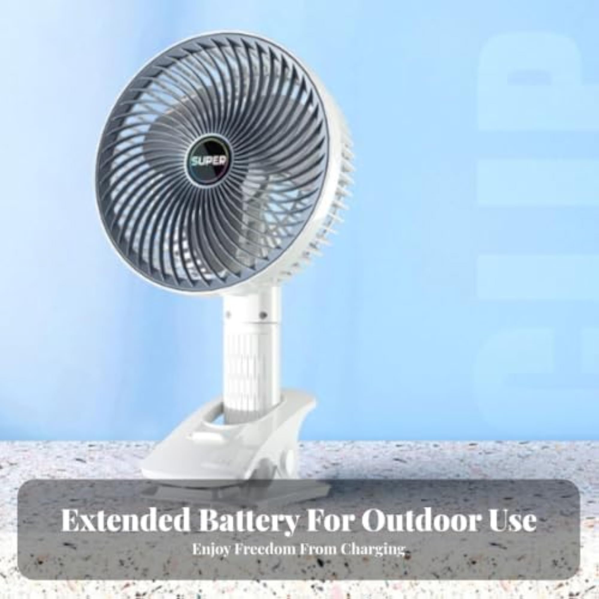 3-Speed Clip-on Fan with Strong Airflow, Portable Design