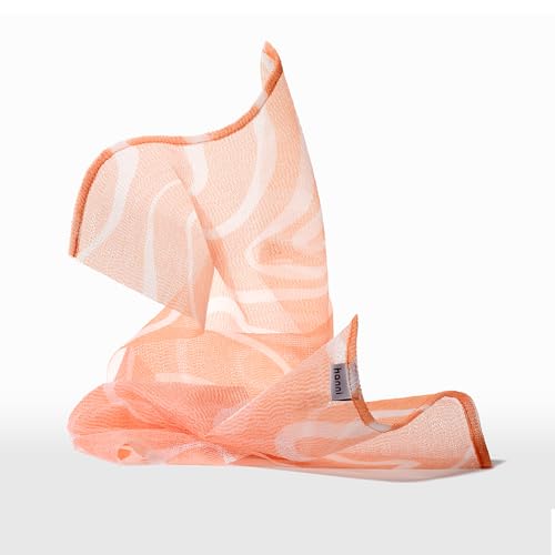 Image of HANNI Extra-Long Shower Scarf, Japanese-Inspired Exfoliating Body Scrubber, Loofah-Like Wash Cloth for Dead Skin Removal (Pack of 1)