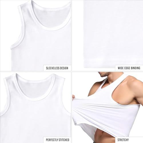 Chalecos de verano de algodón para hombre ropa interior blanca ligera sin mangas 6