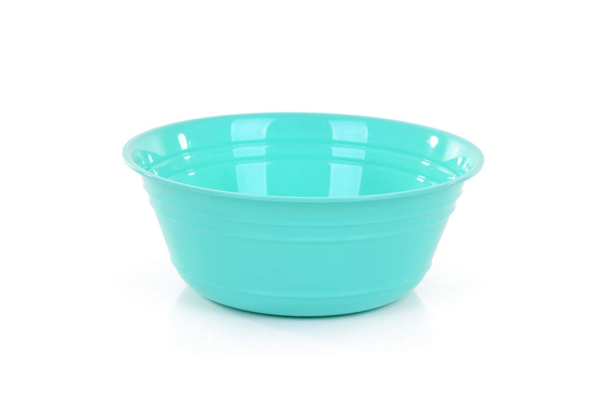 Mintra Home Lot de 6 Bols ronds 970 ml - Plastique incassable - Réutilisable, sans BPA - Soupes, Snacks, Salades, Céréales - Convient au micro-ondes/lave-vaisselle (Bleu Sarcelle)