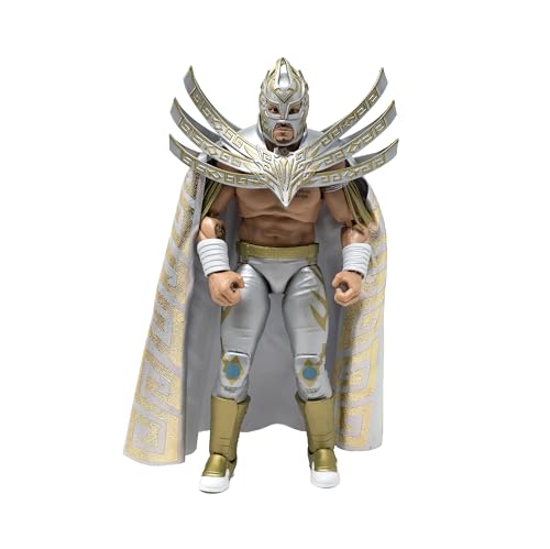 Boss Fight Studio Legends of Lucha Libre Premium Laredo Kid Action Figure – Highly Articulated Figurine with Accessories - Removable Soft Goods Cape, Alternate Hands & Head, and Removable Gear – 1:12