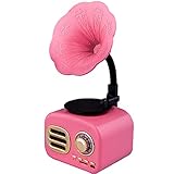 ZJFHEYUO Adornos de gramófono Vintage, Altavoces creativos, Tocadiscos con bocina de Cobre, Altavoz Bluetooth y subwoofer. Entrada Auxiliar/USB/compatibilidad múltiple.