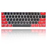 WHYSP 61 Keycaps 60 Percent, Red and Black Keycaps Set PBT OEM Costume Ducky Keycap with Key Puller...