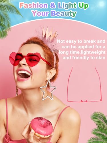 12 Pairs Heart Shaped Sunglasses for Women Colorful Glasses Fun Trendy Transparent Heart Sunglasses Party Favor (Assorted Colors)3