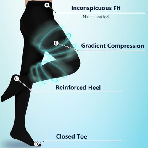 Image of LIN PERFORMANCE 20-30 mmHg Compression Tights for Women Support Pantyhose