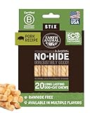 Earth Animal No-Hide Stix Pork Recipe Natural Rawhide Alternative Dog & Cat Chews - 20 Count Value Pack