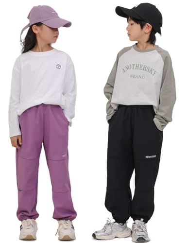 Boys Waterproof Joggers Kids Fleece Jogging Bottoms Elasticated Waist Casual Winter Warm Trousers2