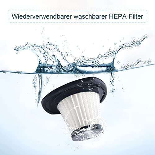 DXXOK Aspirateur à main sans fil - Puissance d'aspiration puissante - 30 min - Rechargeable par USB - Séchage humide - Aspirateur sans fil 120 W - Pour voiture, maison et animaux - Image 5