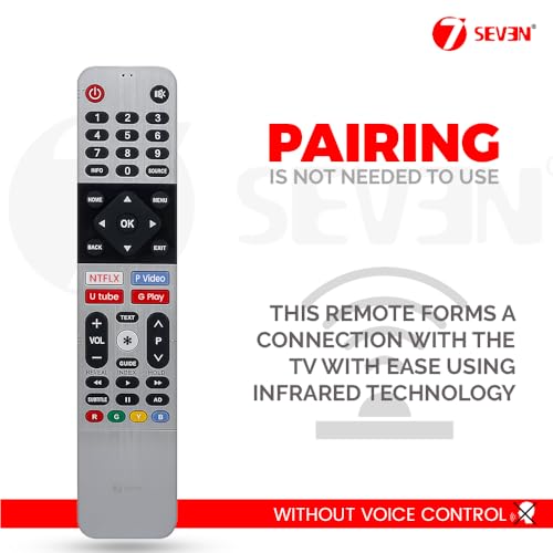 Image of 7SEVEN Compatible with Sansui TV Remote Control Suitable for JSW32ASFHD JSW40ASFHD JSW43ASFHD Android FHD LED HDR Tv Non Voice Command - Match Keys Exactly with Existing Remote Controller