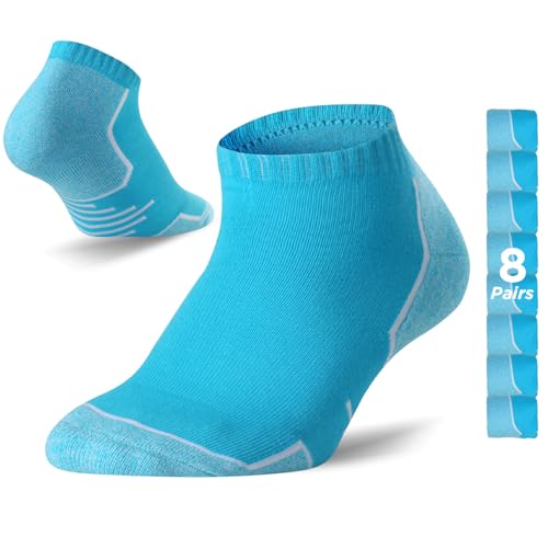 Begrily Women's Cushioned Ankle Low Cut Socks, Athletic Running Cotton Sock 8-Pairs