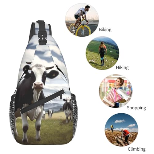Bolso transversal cruzado para hombres y mujeres negro miniatura 6
