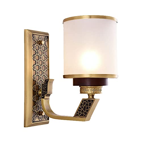 CHUNGYANG Farol de pared de cobre, luces de pared para dormitorio, lámpara de pared moderna y sencilla, lámpara de iluminación para decoración de pasillo, para entrada de escalera, luz colgante de