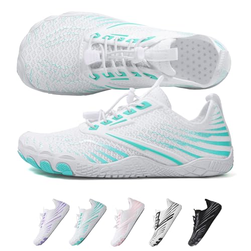 Image of Beach Water Shoes for Women Men Quick Dry Non-Slip Wide Toe Hike Barefoot Footwear for Beach Pool Aqua Swim Surf Walk