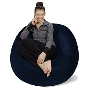 Sofa Sack Bean Bag Chair – Plush, Ultra Soft – Memory Foam Bean Bag Chair with Microsuede Cover – Stuffed Foam Filled Furniture and Accessories for Dorm Room 4 Feet – Navy