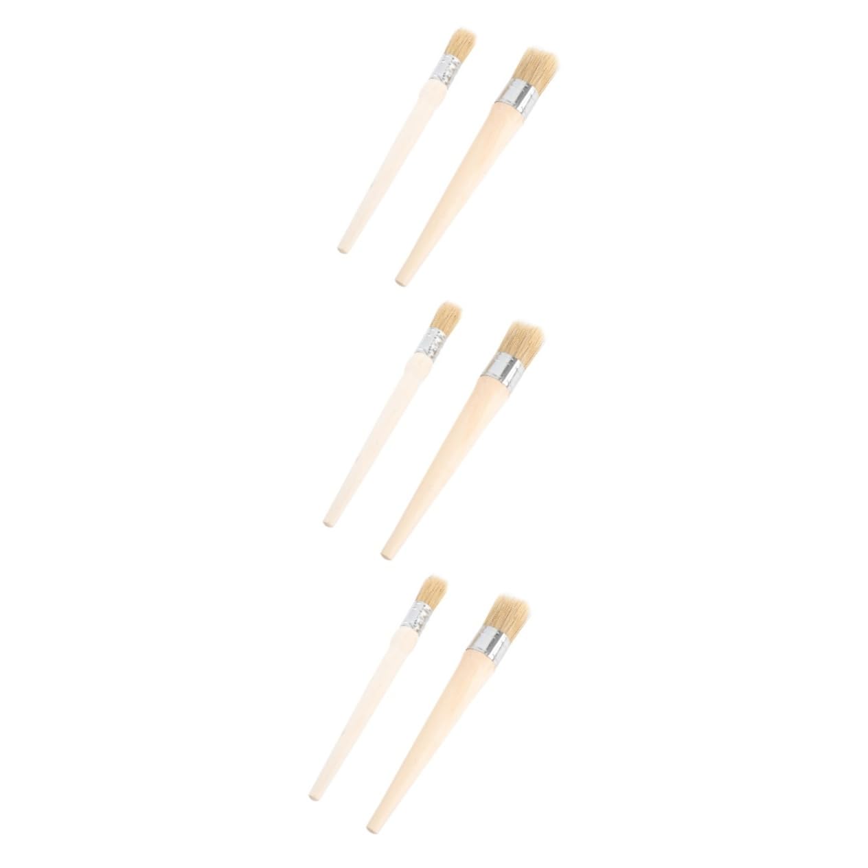 STOBOK 6 Pz Pennello Da Parete Strumenti Per Barbecue Pittura a Cera Stampino Per Mobili Casa Pennello Tondo Per Cera Punta Rotonda Appuntita Colore Bambù Marino a Manico Lungo