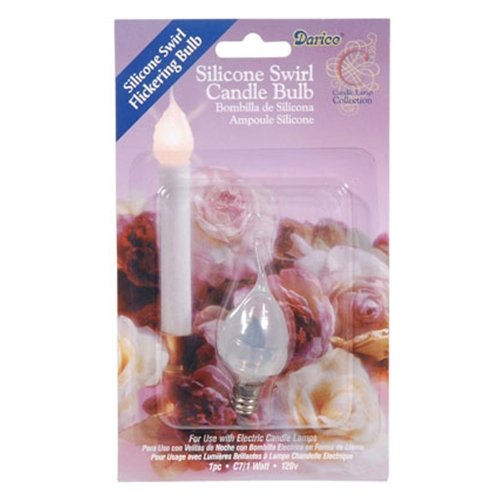 Replacement Bulb, Silicone Swirl Tip, Flickering 1W/120V For Candle Lamps #TOP2