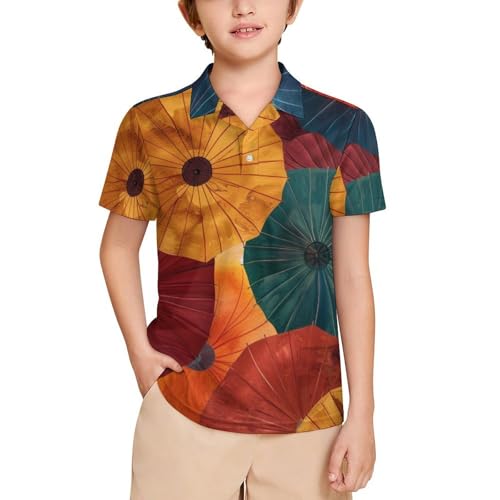 Boys' Classic Polo Shirts Short Sleeve Moisture-Wicking Golf & Tennis Shirts for Youth Teens Winter Berries