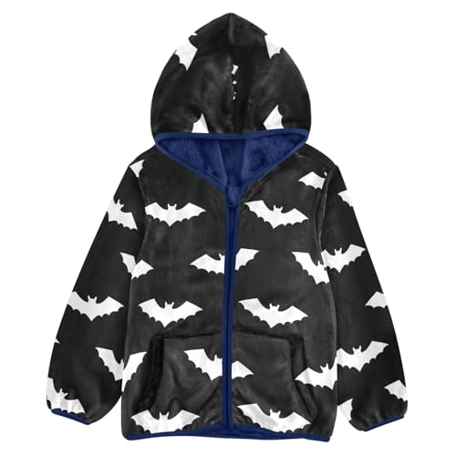 CHIFIGNO White Bat Black Toddler Boys Zip up Hoodie Light Warm Fleece Outerwear Jackets 3T