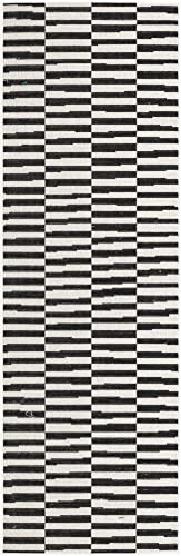 Rugs.com Soho Collection Rug – 6 Ft Runner Black Low Rug Perfect for Hallways, Entryways
