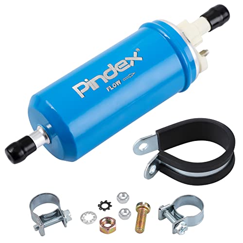 Pindex 7.21440.51.0 Ekectic Pompa Carburante 12V Pompa Benzina,Pompa in Linea 95L/H,2.27-0.38Bar,3.19-5.51Psi,Blu