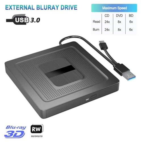 Graveur CD DVD externe lecteur Blu-ray portable USB C pour PC portable - 2